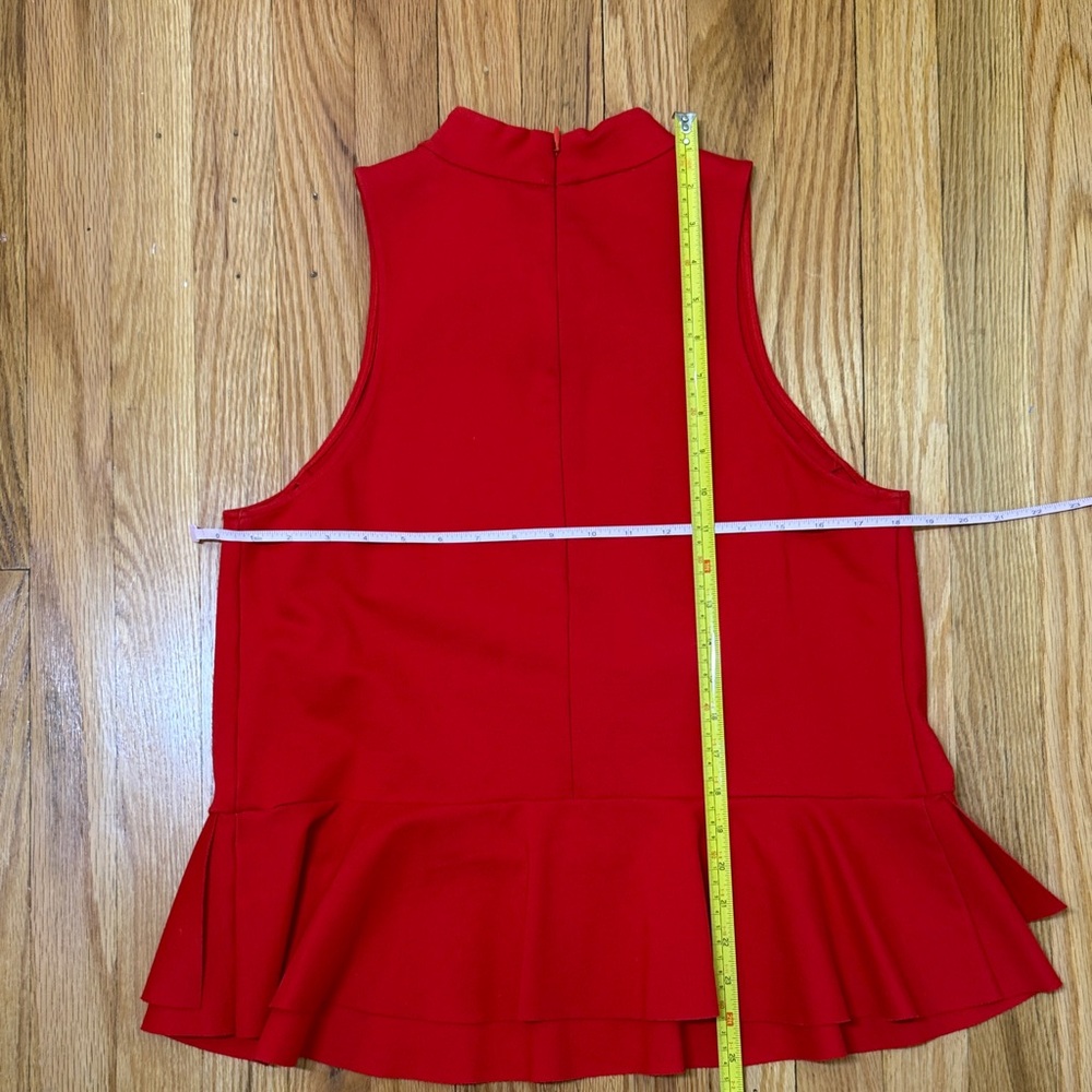 Anthropologie Red Sleeveless Peplum Tank - Picture 3 of 5